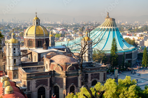 The Basilica of Our Lady of Guadalupe from the Tepeyac Hill in Mexico City photo