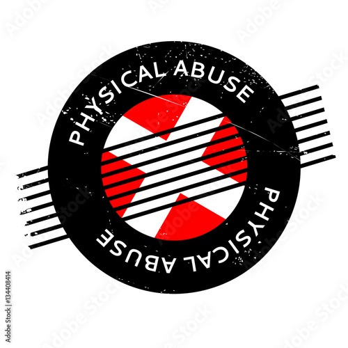 Physical Abuse rubber stamp. Grunge design with dust scratches. Effects can be easily removed for a clean, crisp look. Color is easily changed.