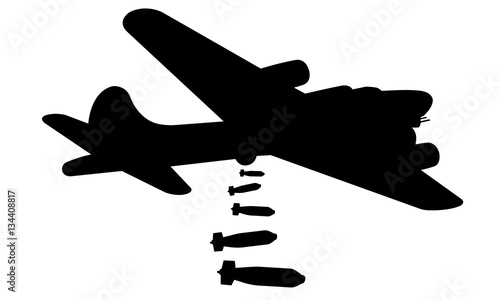 Foto bomber plane silhouette isolated