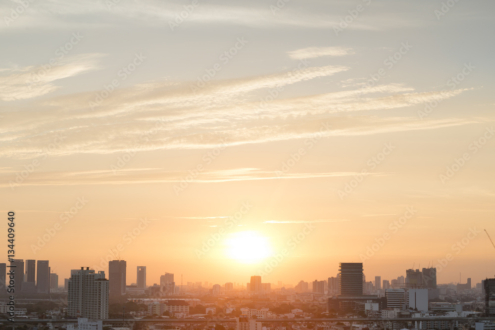 background of sunshine in the city at morning time background of sunshine in the city at morning time