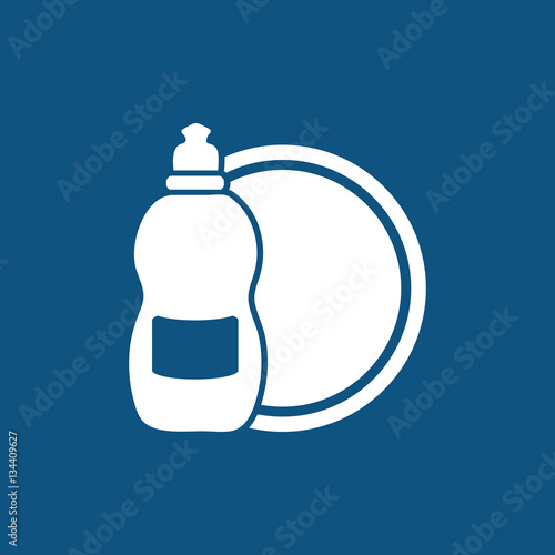 dishwashing liquid and clean plate icon, clean icon to use in we