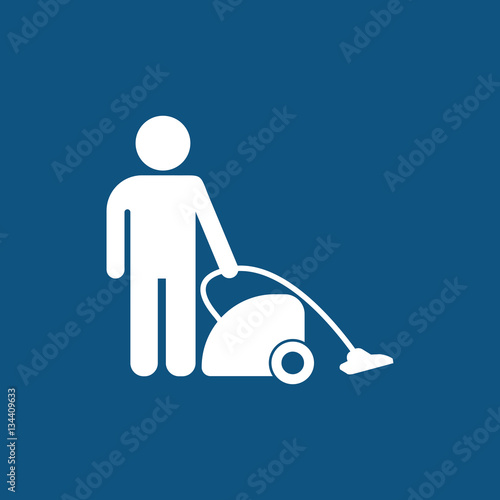 man with vacuum cleaner icon, clean icon to use in web and mobil