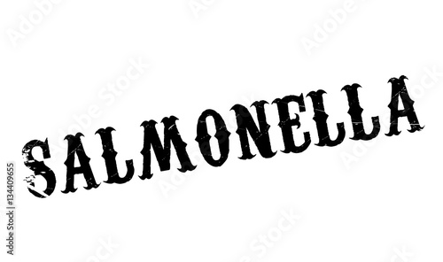 Salmonella rubber stamp. Grunge design with dust scratches. Effects can be easily removed for a clean, crisp look. Color is easily changed.