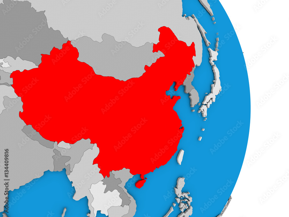 Fototapeta premium China on globe