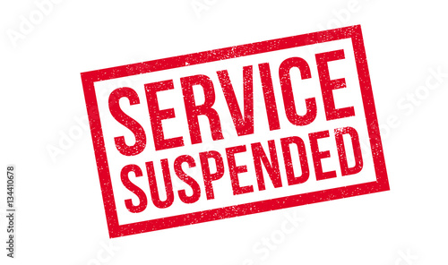 Service Suspended rubber stamp. Grunge design with dust scratches. Effects can be easily removed for a clean, crisp look. Color is easily changed.