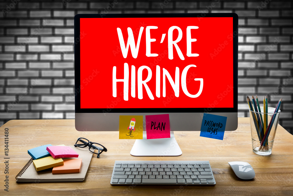 WE’RE HIRING Business Team and Group of People Message Talki WE’RE HIRING Business Team and Group of People Message Talki