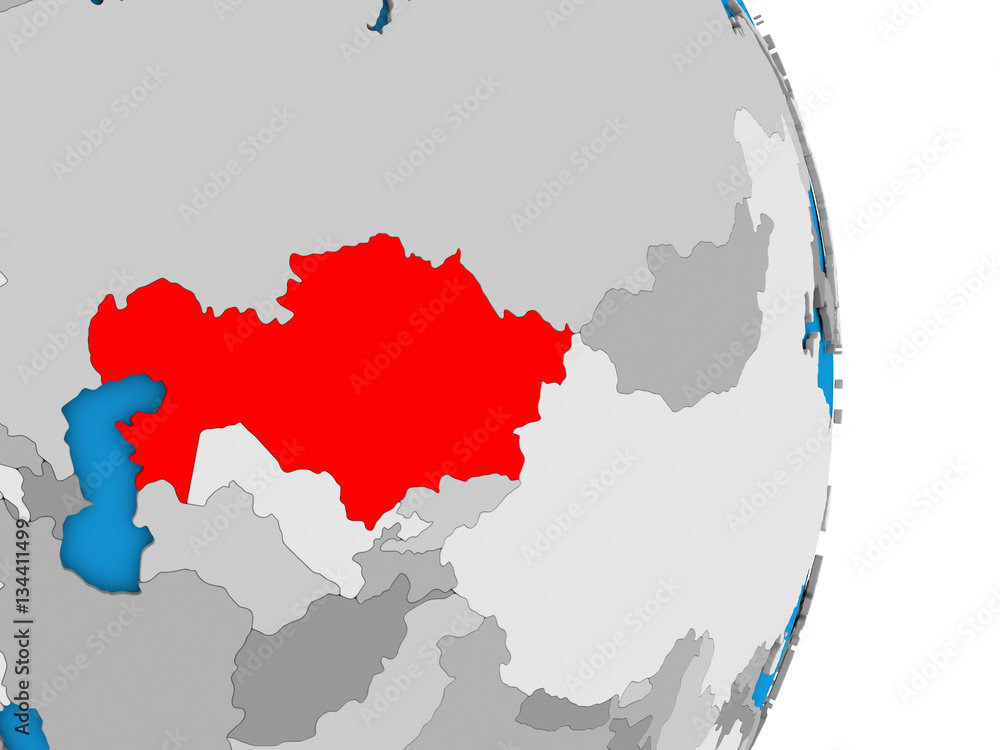 Fototapeta premium Kazakhstan on globe