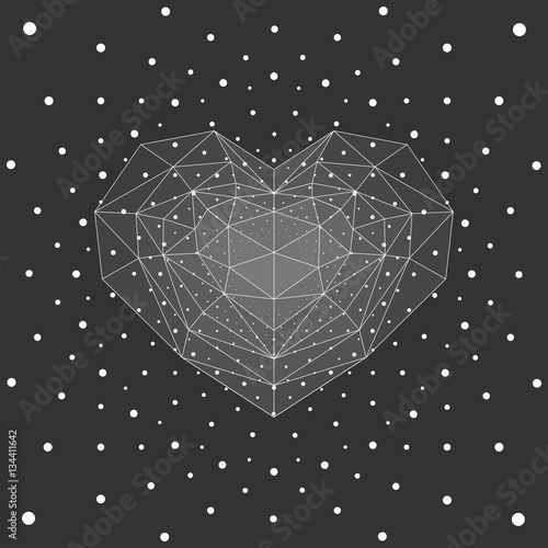 Gray cristal heart