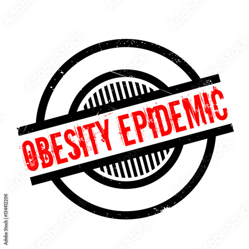 Obesity Epidemic rubber stamp. Grunge design with dust scratches. Effects can be easily removed for a clean, crisp look. Color is easily changed.