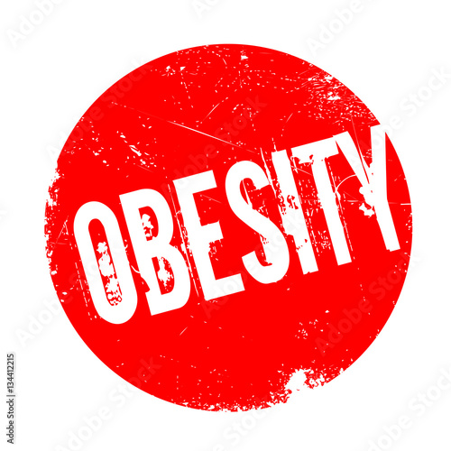 Obesity rubber stamp. Grunge design with dust scratches. Effects can be easily removed for a clean, crisp look. Color is easily changed.