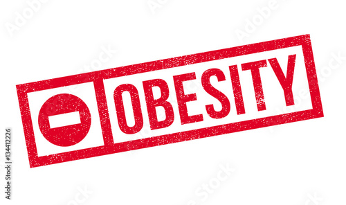 Obesity rubber stamp. Grunge design with dust scratches. Effects can be easily removed for a clean, crisp look. Color is easily changed.