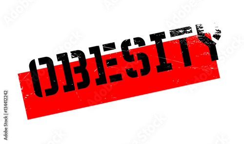 Obesity rubber stamp. Grunge design with dust scratches. Effects can be easily removed for a clean, crisp look. Color is easily changed.
