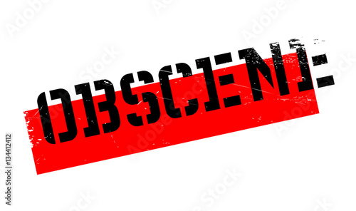 Obscene rubber stamp. Grunge design with dust scratches. Effects can be easily removed for a clean, crisp look. Color is easily changed.