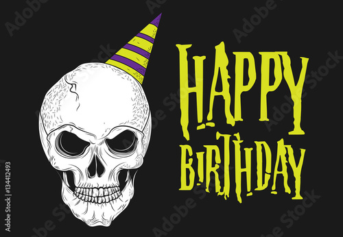 Wall Mural Happy Birthday Art. Vector Illustration