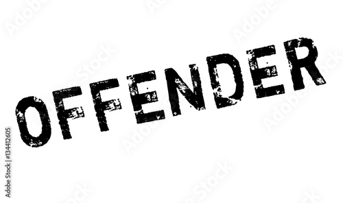 Offender rubber stamp. Grunge design with dust scratches. Effects can be easily removed for a clean, crisp look. Color is easily changed.