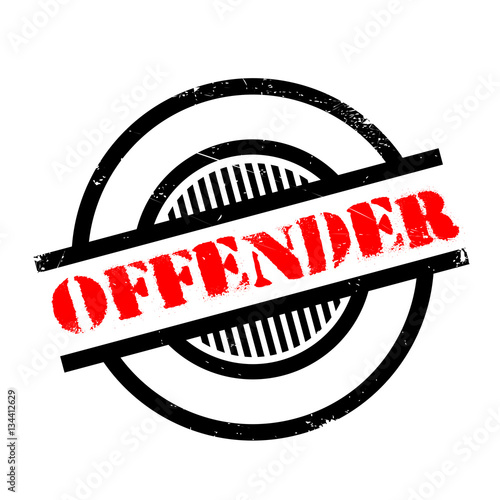 Offender rubber stamp. Grunge design with dust scratches. Effects can be easily removed for a clean, crisp look. Color is easily changed.