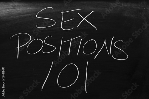 Картината върху платно The words Sex Positions 101 on a blackboard in chalk