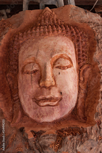 Buddha Sculpture in Progress near Luang Prabang, Laos.
