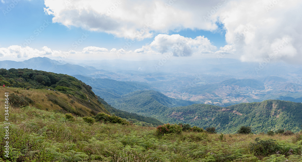 Panorama scence of Kew Mae Pan Nature Trail in Doi Inthanon National Park - Chiang Mai, Thailand