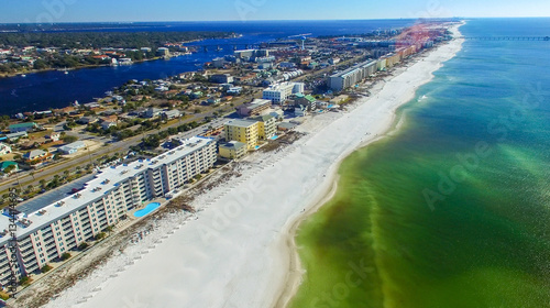 Tableau sur toile Fort Walton Beach from the air, Florida