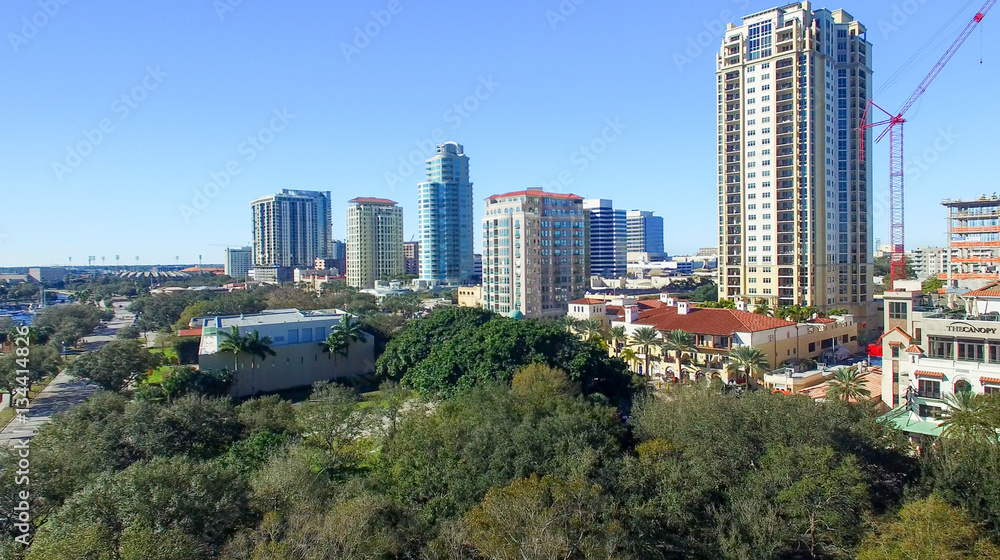 ST PETERBURG, FL - FEBRUARY 2016: Aerial city view. St Petersbur