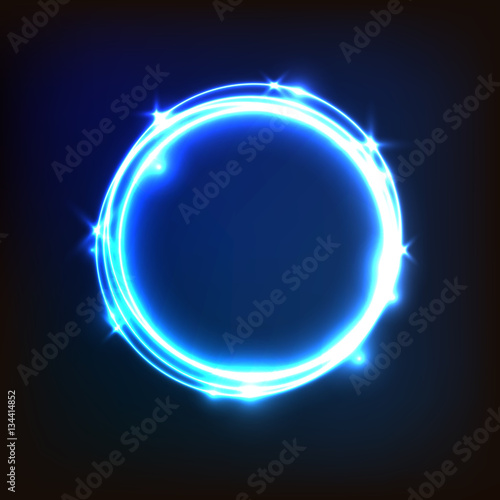 Abstract glowing blue background with circles