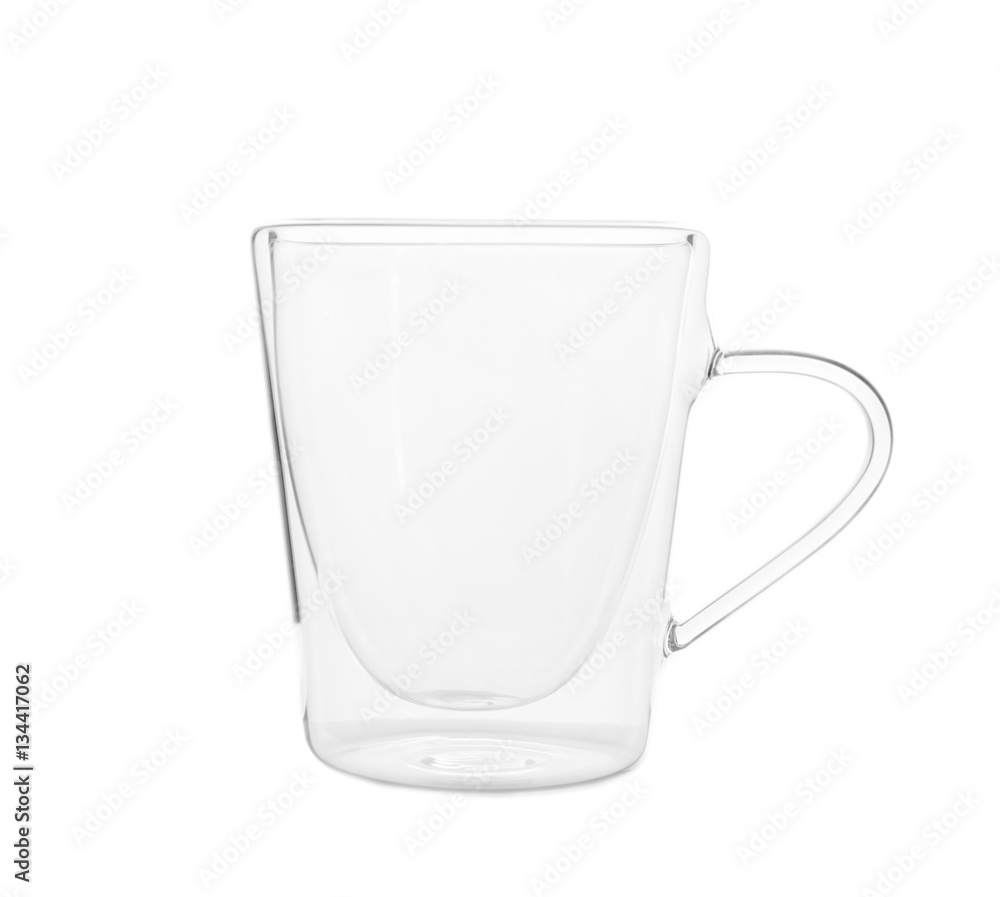 Empty glass cup on white background Empty glass cup on white background
