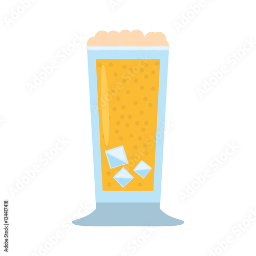 glass cup drink foam ice vector illustration eps 10