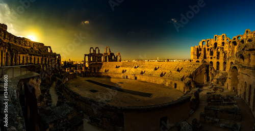 Ruins of the largest colosseum in in North Africa. El Jem,Tunisia.