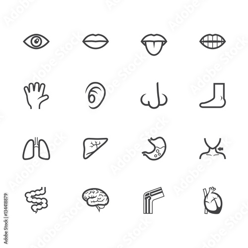 Body black icon set on white background.