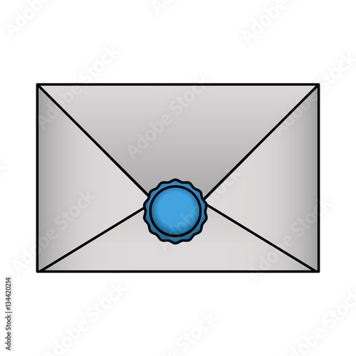 message envelope with decorated seal mail icon image vector illustration design 