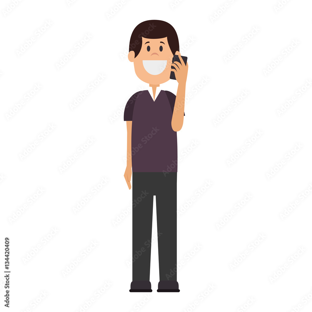 man avatar character with smartphone vector illustration design man avatar character with smartphone vector illustration design