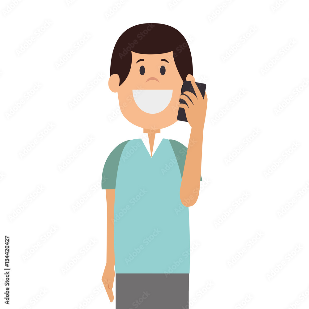 man avatar character with smartphone vector illustration design man avatar character with smartphone vector illustration design