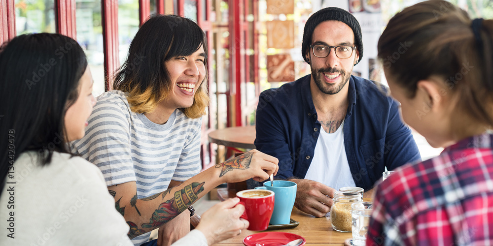 Fototapeta premium Group Of People Drinking Coffee Concept