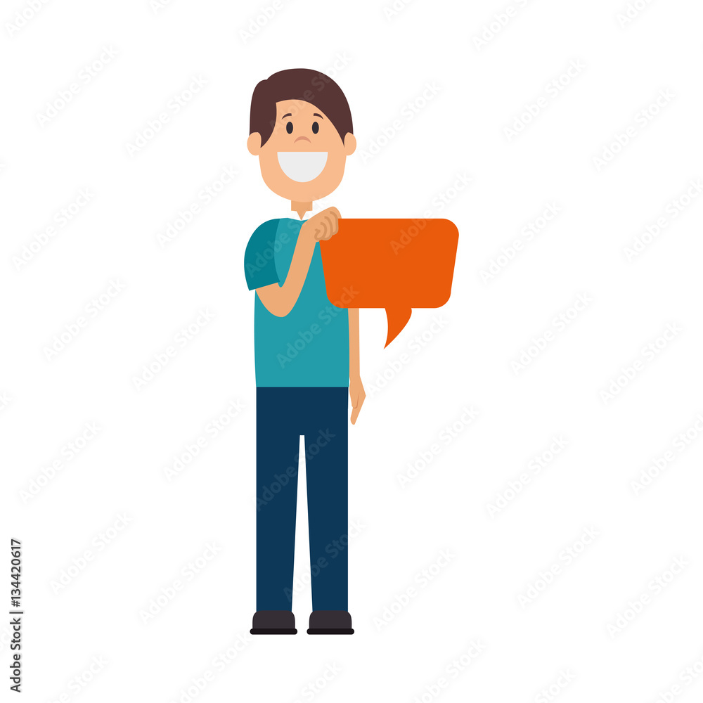 man avatar character with speech bubble vector illustration design man avatar character with speech bubble vector illustration design