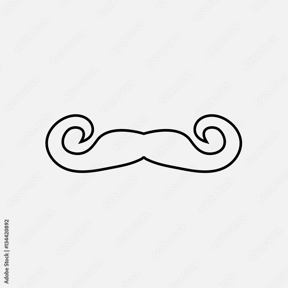 Mustache vector on white background Mustache vector on white background