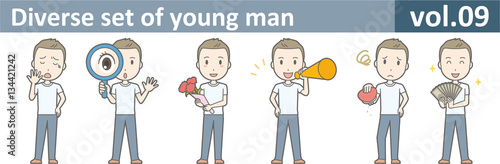 Diverse set of young man, EPS10 vol.09