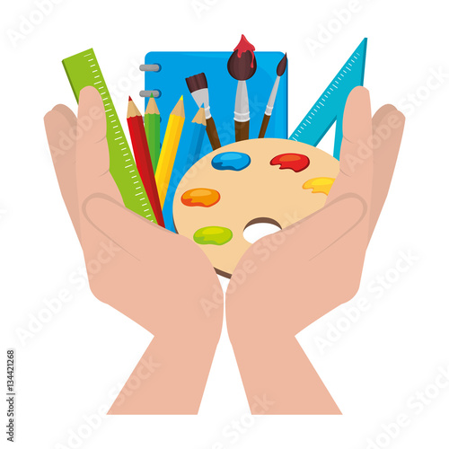 paint pallette school supply isolated icon vector illustration design