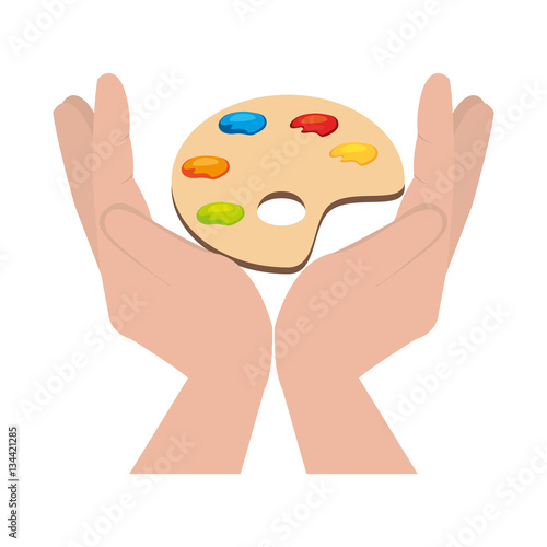paint pallette school supply isolated icon vector illustration design