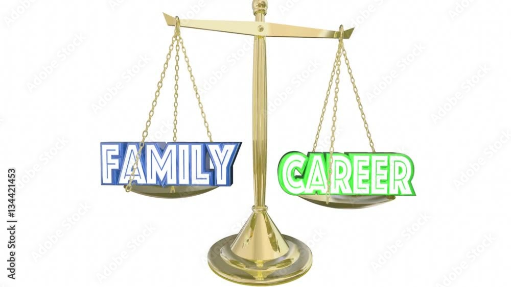 Family Vs Career Work Life Balance Job Scale 3d Animation Stock Video ...