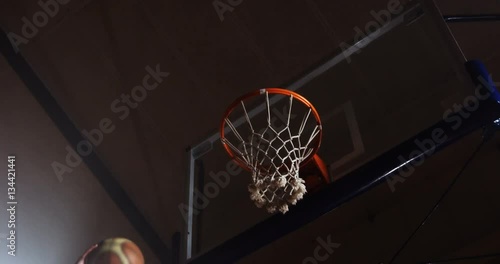 Basketball player missing a hoop in basketball court 4k