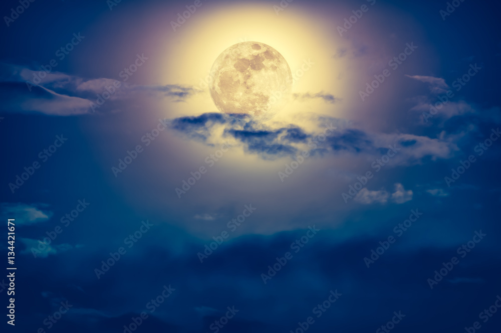 Nighttime sky with clouds and bright full moon with shiny. Nighttime sky with clouds and bright full moon with shiny.