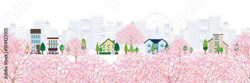 桜　家　春　背景