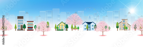 桜　家　春　背景