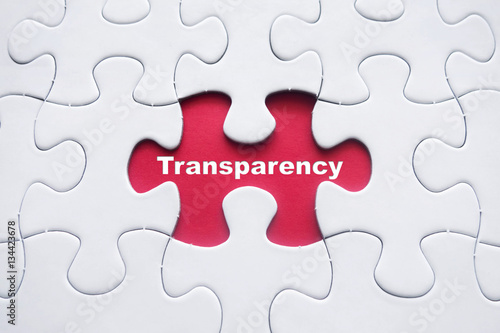 Missing puzzle with Transparency word