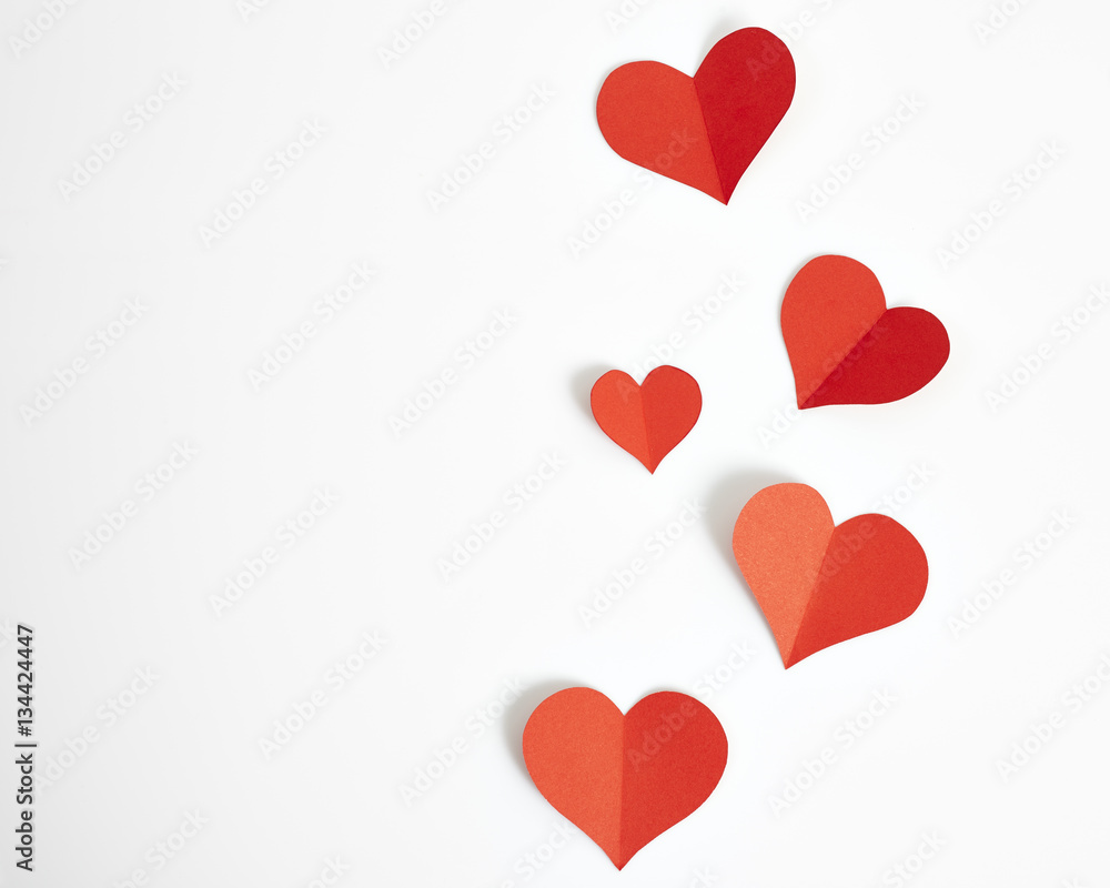 Red paper hearts Red paper hearts