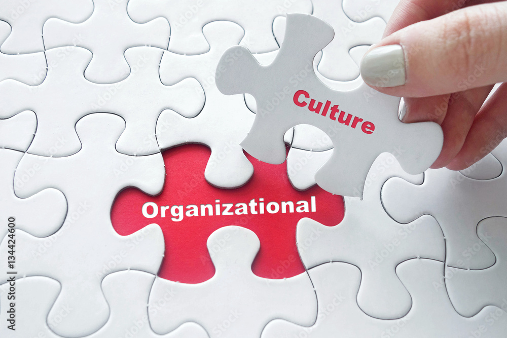 Organizational Culture on jigsaw puzzle - obrazy, fototapety, plakaty 