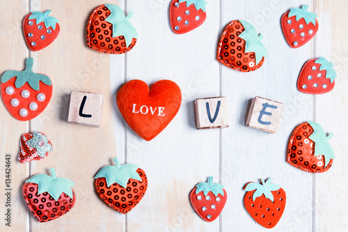 Heart with wooden alphabet