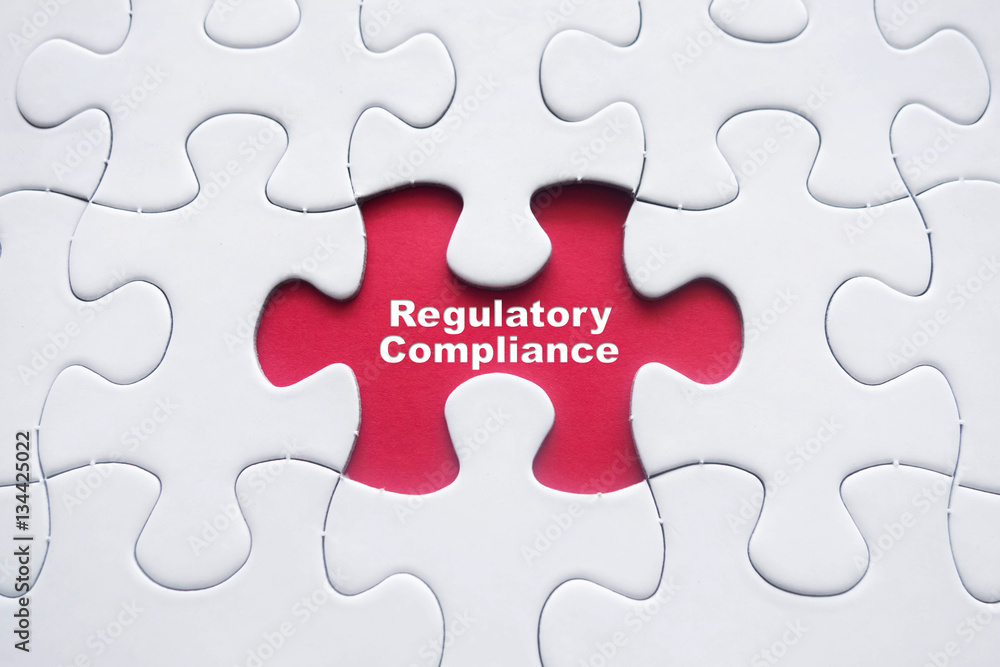Missing puzzle with Regulatory Compliance word Missing puzzle with Regulatory Compliance word
