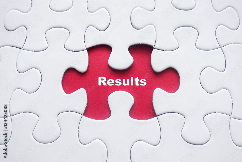 Missing puzzle with Results word Missing puzzle with Results word